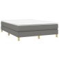 vidaXL Boxspringbett mit Matratze Dunkelgrau 140x190 cm Stoff vidaXL Boxspringbett mit Matratze Dunkelgrau 140x190 cm Stoff