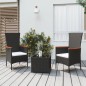 vidaXL 3-tlg. Garten-Lounge-Set Schwarz Poly Rattan & Stahl vidaXL 3-tlg. Garten-Lounge-Set Schwarz Poly Rattan & Stahl