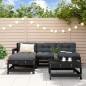 vidaXL 5-tlg. Garten-Lounge-Set mit Kissen Schwarz Massivholz vidaXL 5-tlg. Garten-Lounge-Set mit Kissen Schwarz Massivholz