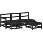 vidaXL 5-tlg. Garten-Lounge-Set mit Kissen Schwarz Massivholz vidaXL 5-tlg. Garten-Lounge-Set mit Kissen Schwarz Massivholz