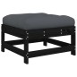 vidaXL 5-tlg. Garten-Lounge-Set mit Kissen Schwarz Massivholz vidaXL 5-tlg. Garten-Lounge-Set mit Kissen Schwarz Massivholz