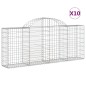 vidaXL Gabionen mit Hochbogen 10 Stk. 200x30x80/100cm Verzinktes Eisen vidaXL Gabionen mit Hochbogen 10 Stk. 200x30x80/100cm Verzinktes Eisen