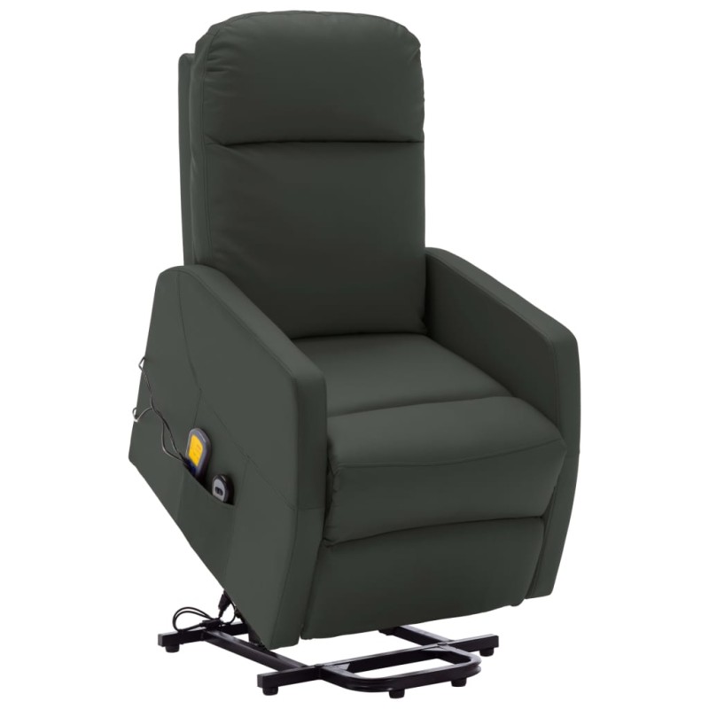 Massagesessel mit Aufstehhilfe Anthrazit Kunstleder Massagesessel mit Aufstehhilfe Anthrazit Kunstleder