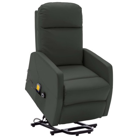 Massagesessel mit Aufstehhilfe Anthrazit Kunstleder