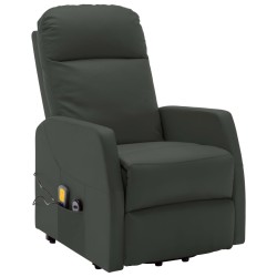Massagesessel mit Aufstehhilfe Anthrazit Kunstleder