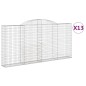 vidaXL Gabionen mit Hochbogen 13 Stk 300x30x140/160cm Verzinktes Eisen vidaXL Gabionen mit Hochbogen 13 Stk 300x30x140/160cm Verzinktes Eisen
