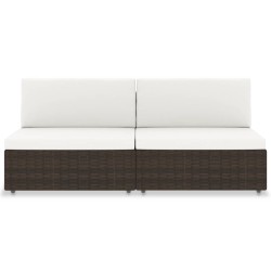 Modulares 2-Sitzer-Sofa Poly Rattan Braun