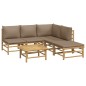 vidaXL 6-tlg. Garten-Lounge-Set mit Kissen Taupe Bambus vidaXL 6-tlg. Garten-Lounge-Set mit Kissen Taupe Bambus