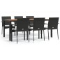vidaXL 7-tlg. Garten-Essgruppe mit Kissen Schwarz Poly Rattan vidaXL 7-tlg. Garten-Essgruppe mit Kissen Schwarz Poly Rattan