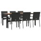 vidaXL 7-tlg. Garten-Essgruppe mit Kissen Schwarz Poly Rattan vidaXL 7-tlg. Garten-Essgruppe mit Kissen Schwarz Poly Rattan