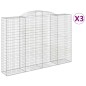vidaXL Gabionen mit Hochbogen 3 Stk. 300x50x200/220cm Verzinktes Eisen vidaXL Gabionen mit Hochbogen 3 Stk. 300x50x200/220cm Verzinktes Eisen