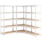vidaXL Regale mit 5 Böden 3 Stk. Silbern Stahl & Holzwerkstoff vidaXL Regale mit 5 Böden 3 Stk. Silbern Stahl & Holzwerkstoff