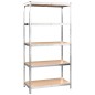 vidaXL Regale mit 5 Böden 3 Stk. Silbern Stahl & Holzwerkstoff vidaXL Regale mit 5 Böden 3 Stk. Silbern Stahl & Holzwerkstoff