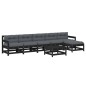 vidaXL 7-tlg. Garten-Lounge-Set mit Kissen Schwarz Massivholz vidaXL 7-tlg. Garten-Lounge-Set mit Kissen Schwarz Massivholz