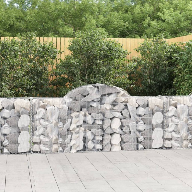 vidaXL Gabionen mit Hochbogen 50 Stk. 200x30x80/100cm Verzinktes Eisen vidaXL Gabionen mit Hochbogen 50 Stk. 200x30x80/100cm Verzinktes Eisen