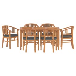 vidaXL 7-tlg. Garten-Essgruppe Massivholz Teak