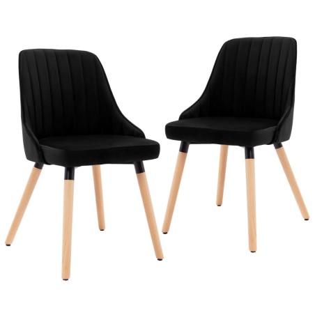 vidaXL Esszimmerstühle 2 Stk. Schwarz Samt