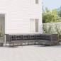 vidaXL 9-tlg. Garten-Lounge-Set mit Kissen Grau Poly Rattan vidaXL 9-tlg. Garten-Lounge-Set mit Kissen Grau Poly Rattan