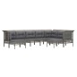 vidaXL 9-tlg. Garten-Lounge-Set mit Kissen Grau Poly Rattan vidaXL 9-tlg. Garten-Lounge-Set mit Kissen Grau Poly Rattan