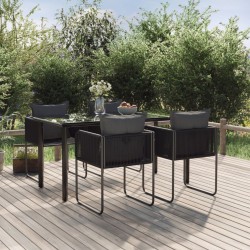vidaXL 5-tlg. Garten-Essgruppe Schwarz 