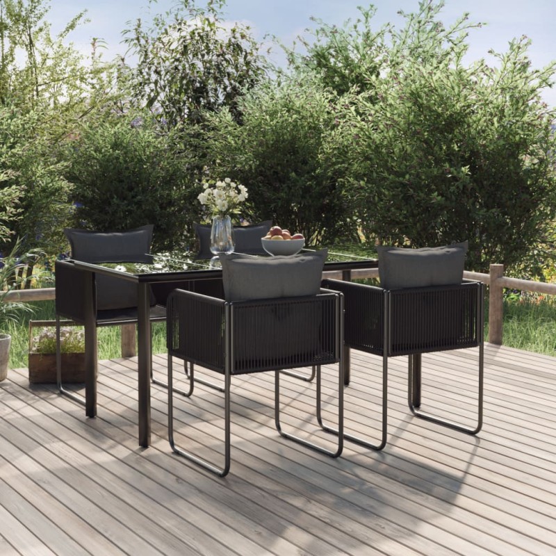 vidaXL 5-tlg. Garten-Essgruppe Schwarz vidaXL 5-tlg. Garten-Essgruppe Schwarz