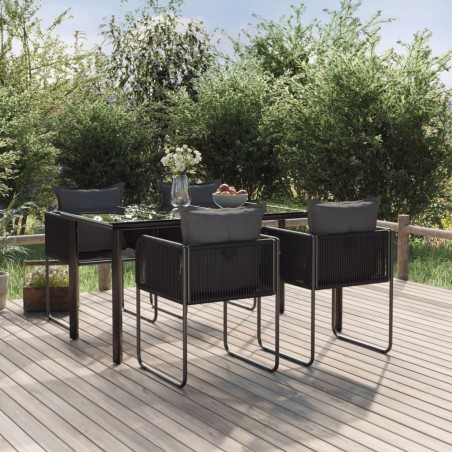 vidaXL 5-tlg. Garten-Essgruppe Schwarz 