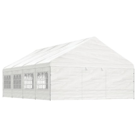 vidaXL Pavillon mit Dach Weiß 8,92x5,88x3,75 m Polyethylen