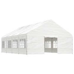 vidaXL Pavillon mit Dach Weiß 8,92x5,88x3,75 m Polyethylen