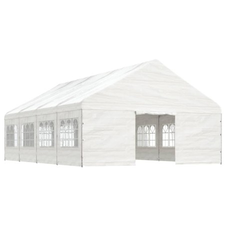 vidaXL Pavillon mit Dach Weiß 8,92x5,88x3,75 m Polyethylen