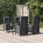 vidaXL 5-tlg. Garten-Essgruppe mit Kissen Schwarz Poly Rattan vidaXL 5-tlg. Garten-Essgruppe mit Kissen Schwarz Poly Rattan