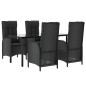 vidaXL 5-tlg. Garten-Essgruppe mit Kissen Schwarz Poly Rattan vidaXL 5-tlg. Garten-Essgruppe mit Kissen Schwarz Poly Rattan