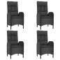 vidaXL 5-tlg. Garten-Essgruppe mit Kissen Schwarz Poly Rattan vidaXL 5-tlg. Garten-Essgruppe mit Kissen Schwarz Poly Rattan