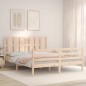 vidaXL Massivholzbett mit Kopfteil vidaXL Massivholzbett mit Kopfteil