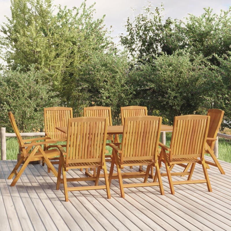 vidaXL Gartenstühle 8 Stk. Verstellbar Massivholz Teak vidaXL Gartenstühle 8 Stk. Verstellbar Massivholz Teak