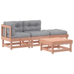 vidaXL 4-tlg. Garten-Lounge-Set mit Kissen Massivholz Douglasie