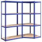 vidaXL Regale mit 4 Böden 2 Stk. Blau Stahl & Holzwerkstoff vidaXL Regale mit 4 Böden 2 Stk. Blau Stahl & Holzwerkstoff