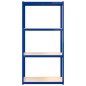 vidaXL Regale mit 4 Böden 2 Stk. Blau Stahl & Holzwerkstoff vidaXL Regale mit 4 Böden 2 Stk. Blau Stahl & Holzwerkstoff