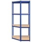vidaXL Regale mit 4 Böden 2 Stk. Blau Stahl & Holzwerkstoff vidaXL Regale mit 4 Böden 2 Stk. Blau Stahl & Holzwerkstoff
