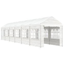 vidaXL Pavillon mit Dach Weiß 13,38x2,28x2,69 m Polyethylen