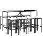 vidaXL 9-tlg. Gartenbar-Set mit Kissen Schwarz Poly Rattan vidaXL 9-tlg. Gartenbar-Set mit Kissen Schwarz Poly Rattan