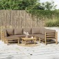 vidaXL 8-tlg. Garten-Lounge-Set mit Kissen Taupe Bambus vidaXL 8-tlg. Garten-Lounge-Set mit Kissen Taupe Bambus