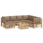 vidaXL 8-tlg. Garten-Lounge-Set mit Kissen Taupe Bambus vidaXL 8-tlg. Garten-Lounge-Set mit Kissen Taupe Bambus