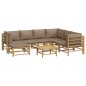 vidaXL 8-tlg. Garten-Lounge-Set mit Kissen Taupe Bambus vidaXL 8-tlg. Garten-Lounge-Set mit Kissen Taupe Bambus