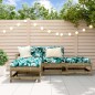 vidaXL 4-tlg. Garten-Lounge-Set mit Kissen Kiefernholz Imprägniert vidaXL 4-tlg. Garten-Lounge-Set mit Kissen Kiefernholz Imprägniert