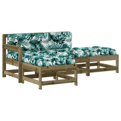 vidaXL 4-tlg. Garten-Lounge-Set mit Kissen Kiefernholz Imprägniert