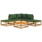 vidaXL 6-tlg. Garten-Lounge-Set mit Grünen Kissen Massivholz vidaXL 6-tlg. Garten-Lounge-Set mit Grünen Kissen Massivholz