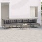 vidaXL 8-tlg. Garten-Lounge-Set mit Kissen Grau Poly Rattan vidaXL 8-tlg. Garten-Lounge-Set mit Kissen Grau Poly Rattan