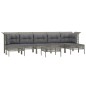 vidaXL 8-tlg. Garten-Lounge-Set mit Kissen Grau Poly Rattan vidaXL 8-tlg. Garten-Lounge-Set mit Kissen Grau Poly Rattan