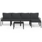 vidaXL 6-tlg. Garten-Lounge-Set mit Grauen Kissen Stahl vidaXL 6-tlg. Garten-Lounge-Set mit Grauen Kissen Stahl