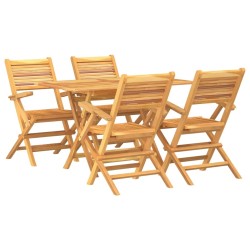 vidaXL 5-tlg. Garten-Essgruppe Massivholz Teak